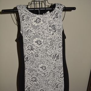 black and white floral dress